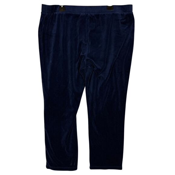 Weekends By Chico's Pants Womens 3 Blue Velvet High-Rise Elastic Waist Pull On - Picture 2 of 13